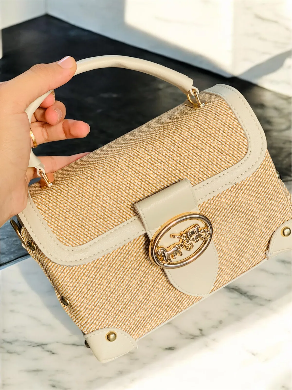 Sac petit sport chic en Beige
