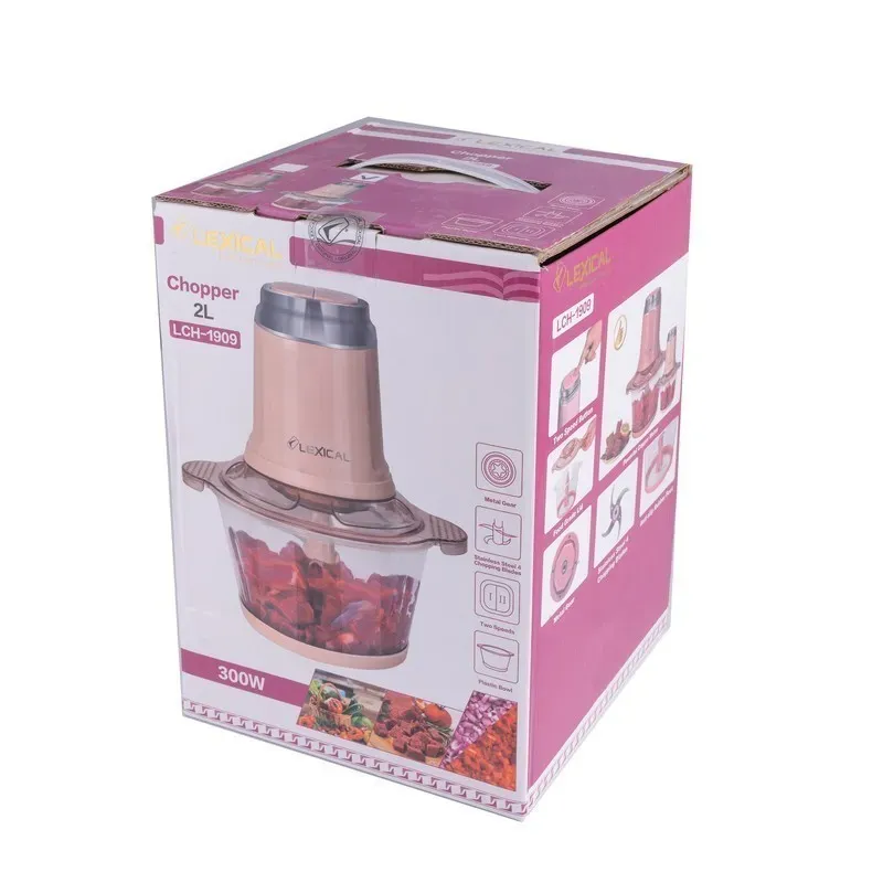 Hachoir à Viande Bol en Plastique Lexical LCH-1909 - 2 Litres - 300Watts