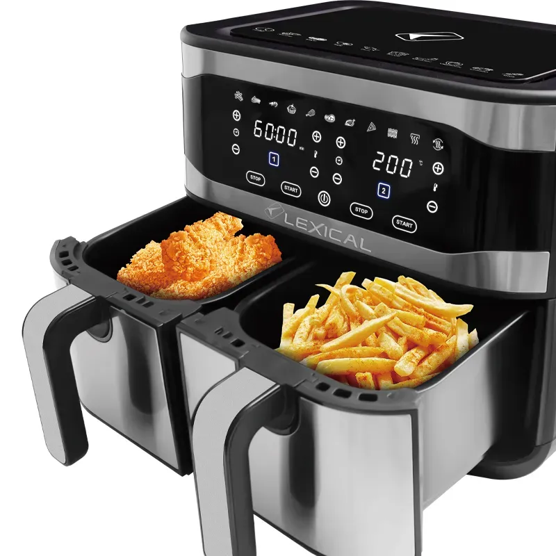 Friteuse sans huile Lexical LAF-3081 double panier - 9 Litres - 1200 Watts