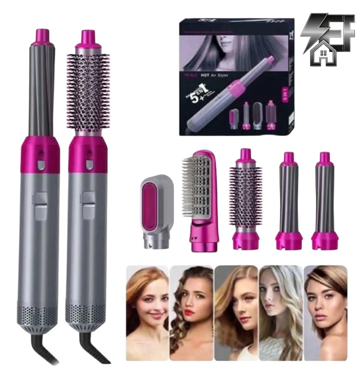 Coffret Brosse soufflante 5en1 Hot Aire Styler TP-5+1 - 1200 Watts